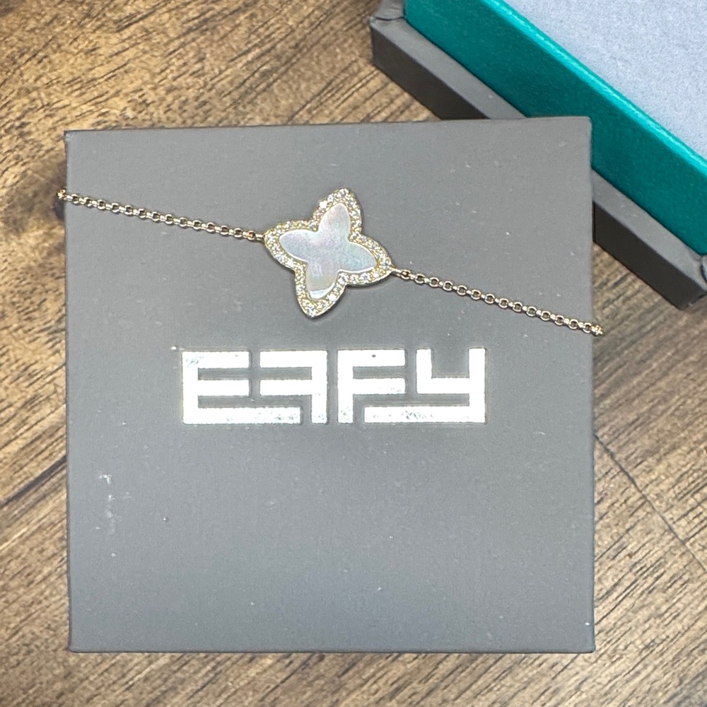 Effy 14k solid Gold, Mother of Pearl and Diamond Bracelet *** NEW WITH TAGS